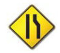 1. Prepare for a reduction in traffic lanes ahead.