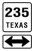2. Know that Texas Highway 235 runs right and left ahead.