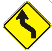 2. Slow down for a left and right curve.