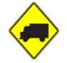 2. Watch for trucks entering or crossing the highway ahead.