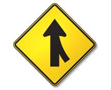 20. This sign means
 
A. Highway curves ahead.

B. Merging traffic from the right.

C. One-way traffic

D. Intersection ahead.