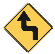 3. Slow down for a left and right turn.