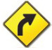3. Slow down for right curve.