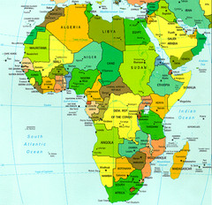 5. Identify the two states that claimed the most territory in Africa.