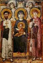 54. Virgin (Theotokos) and Child between Saints Theodore and George
