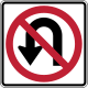 66. This sign means
 
A. No stopping.

B. No left turn.

C. No U-turn.

D. Detour ahead