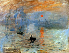 A painting by which artist provoked the comment by a critic that gave the Impressionists their name?