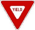 A red and white triangular sign at an intersection means ?