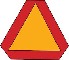 An orange and red sign of this shape always means:
