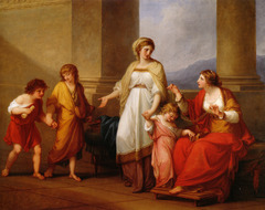 Angelica Kauffmann's Cornelia Pointing to Her Children as Her Treasures is an excellent example
of the style known as realism. True or false?