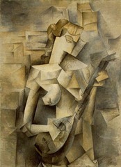 How is the piece above a little different from Picasso's other Cubist work?