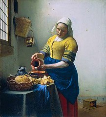 In The Kitchen Maid, Van Eyck portrays a humble working-class woman with great dignity.