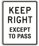 Keep right unless to pass