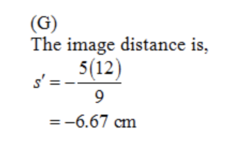 part G What is the image distance?