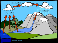 Precipitation of water on the land surface leads directly to ________.