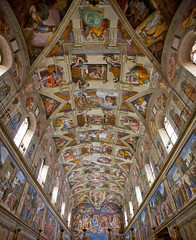 Taking four years to complete, the Sistine Chapel ceiling was painted by this artist in sections using the buon fresco method.