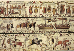 The Bayeux Tapestry is unique in Romanesque art. Which of the following supports this claim?
