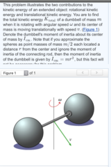 The moment of inertia must be taken about an axis through the center of mass.