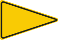 The yellow sign with a black outline shaped like a sidewards triangle mean ?