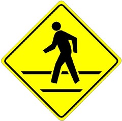 This road sign means
A. Pedestrians may be ahead
B. Shopping district ahead
C. School children ahead
D. Come to a complete stop ahead