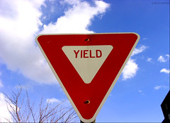 This road sign means
A. Yield the right-of-way
B. Do not enter
C. Information
D. The road becomes wider
