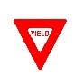Three Sided Red Yield Sign