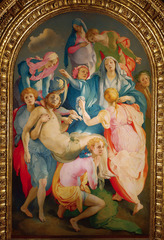 What are some of the inconsistencies depicted in Entombment? (above)