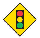 What does the sign with all three street lights on a yellow sign mean ?