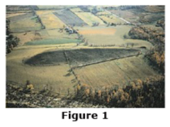 What glacial landform is visible in Figure 1?
(see pic)

-esker
-ground moraine
-drumlin
-terminal moraine
-kame