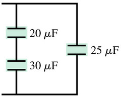 What is the equivalent capacitance of the three capacitors in the figure? (Figure 1)