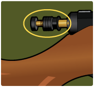 Where is the hammer located on this muzzleloading firearm?