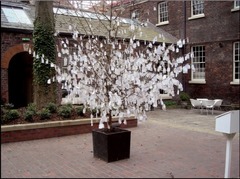 Yoko Ono often utilizes ________ to complete her artworks, such as Wish Tree.